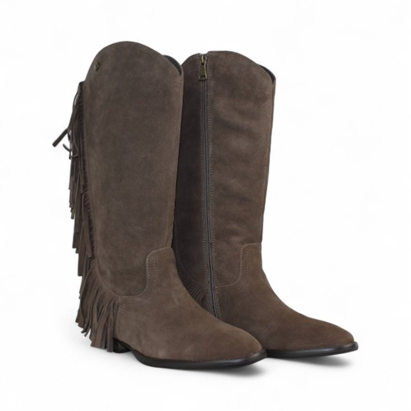 bota cowboy con flecos