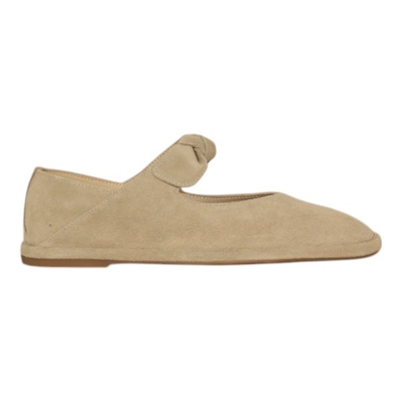 bailarina piel velour piso cosido con nudo empeine