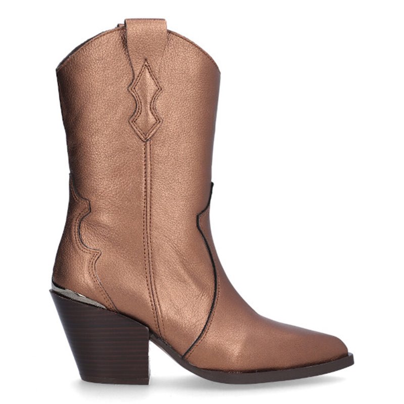botin cowboy piel metalizada lenea vermont fabricada en españa