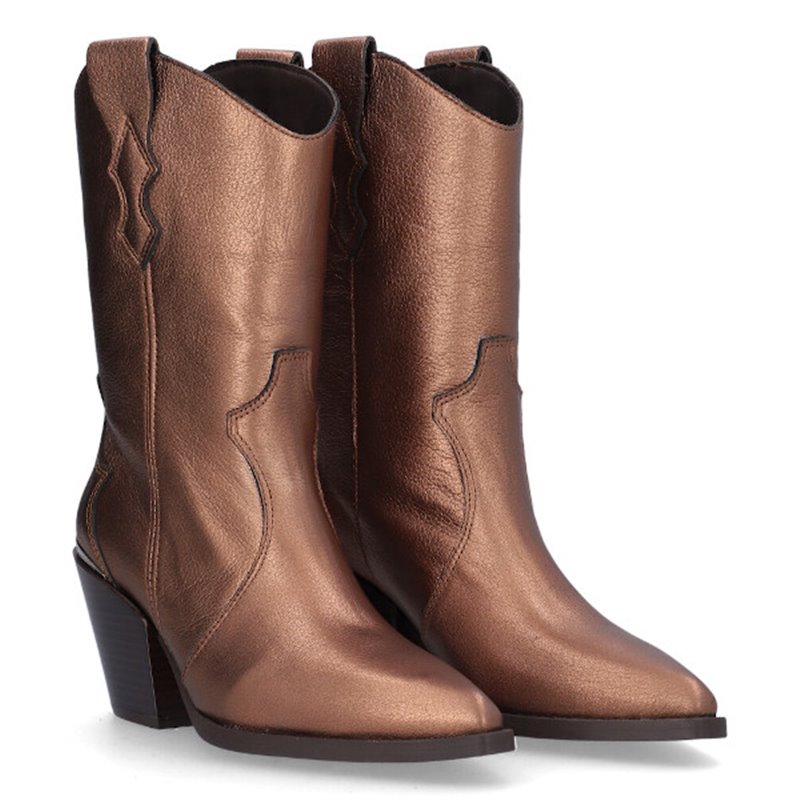 botin cowboy piel metalizada lenea vermont fabricada en españa