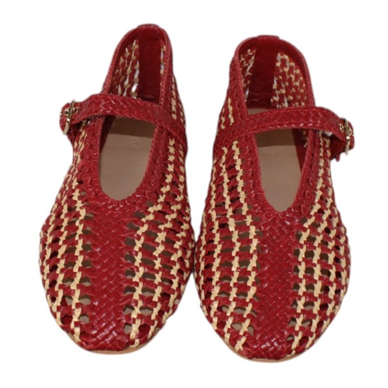 bailarina en trenzado bicolor con pulsera