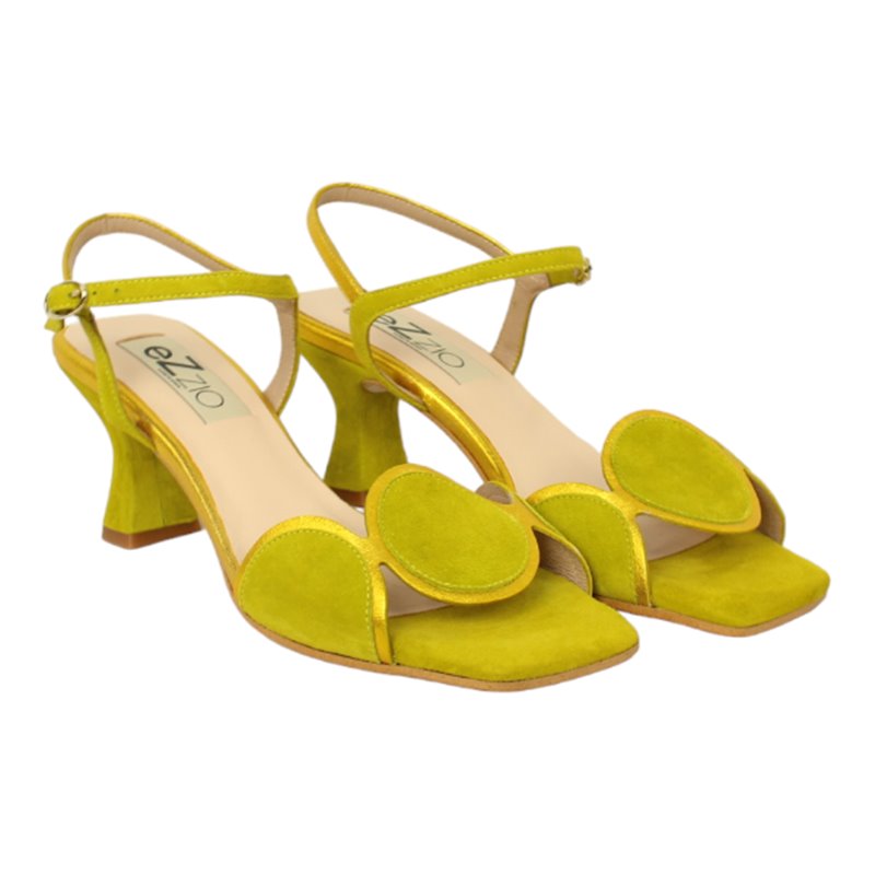 sandalia combinada con detalles geometricos pieles combinadas fabricado en españa