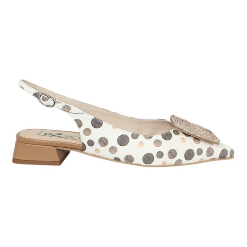 salon abierto tacon 4 cm con aplique y piel fantasia