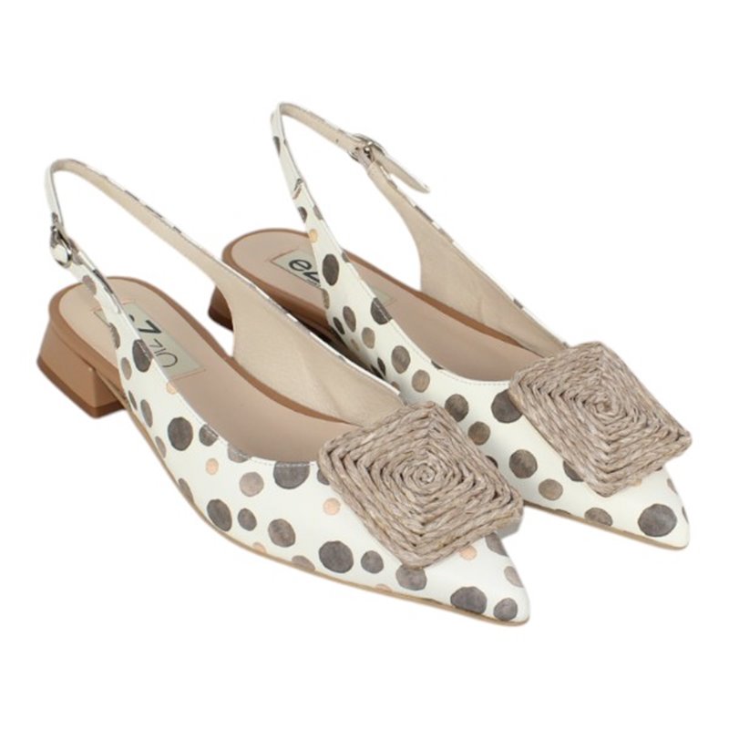 salon abierto tacon 4 cm con aplique y piel fantasia