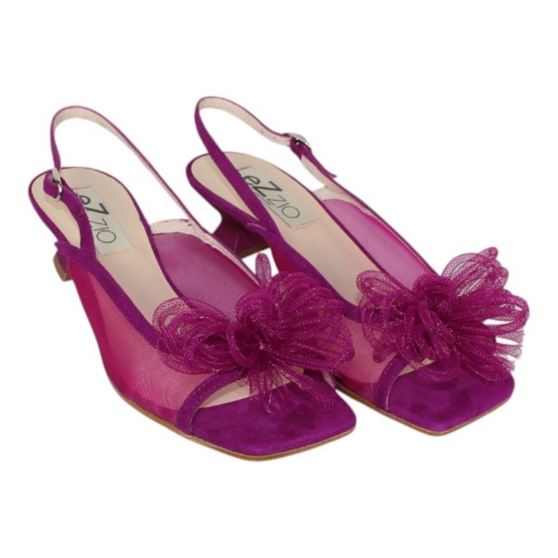 sandalia rejilla con lazo