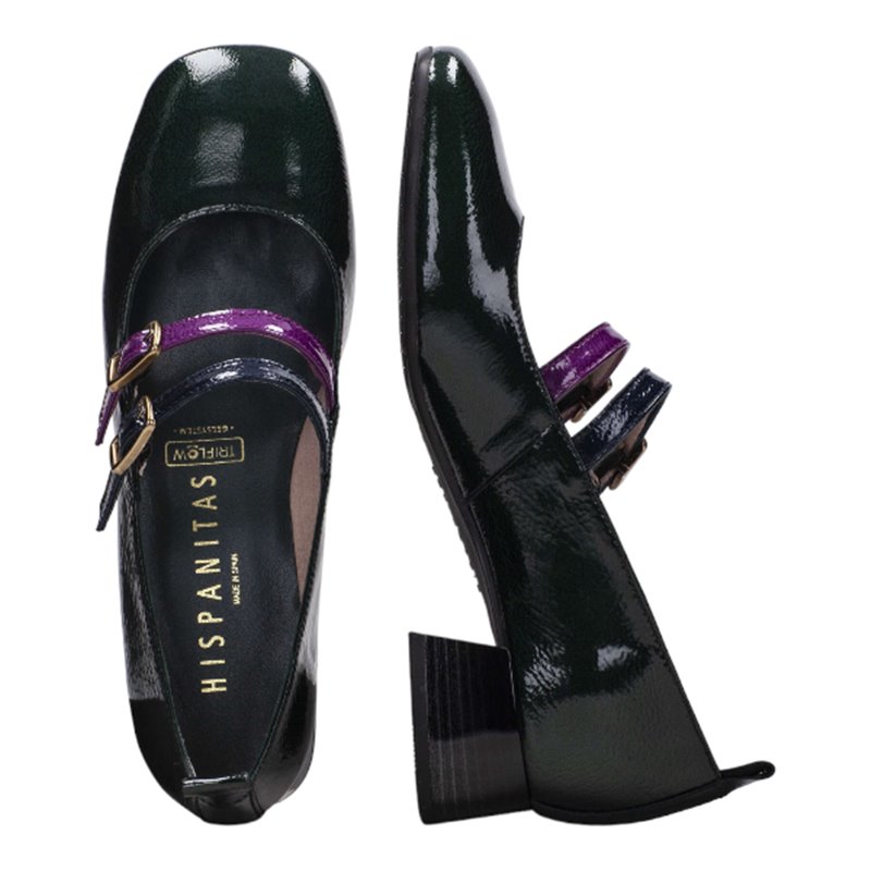 zapato piel acharolada con pulsera bicolor linea manila
