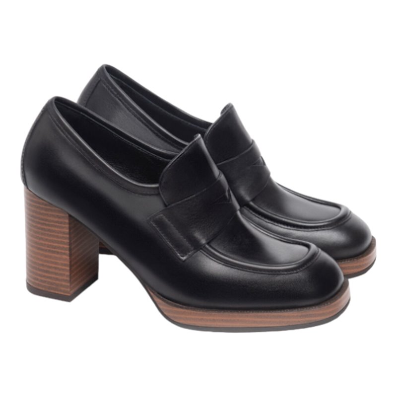 NeroGiardini mocasin con plataforma tacon 8 cm made in italy