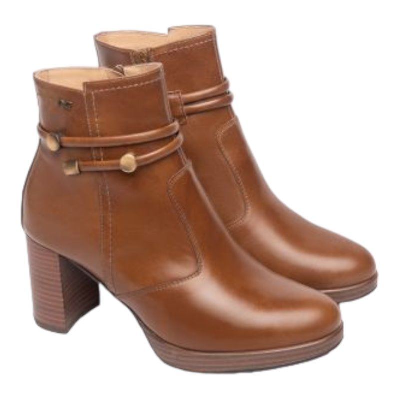 NeroGiardini botin con plataforma y tacon 7,5 cm con detalles caña made in italy