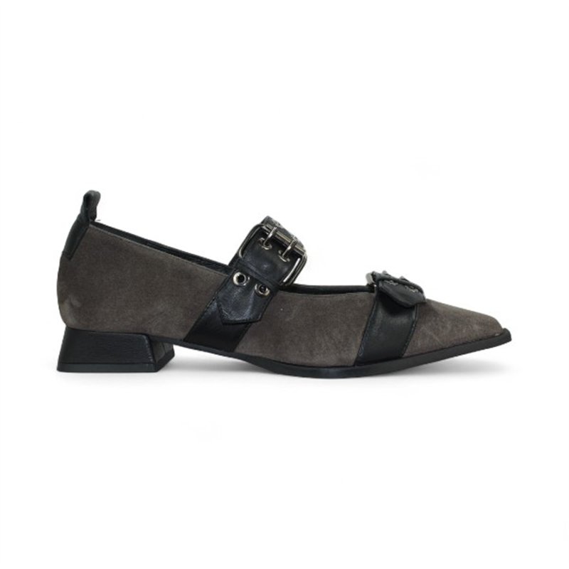 zapato piel velour con pulsera tacon 3cm