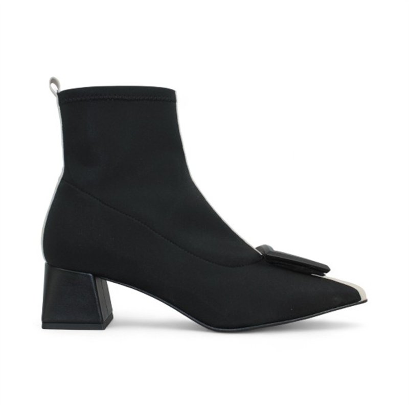 botin licra tacon 5 con aplique combinado